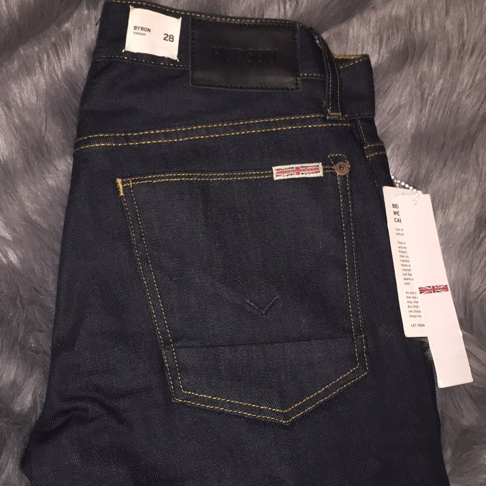 HUDSON JEANS - Men's dark wash straight leg jeans